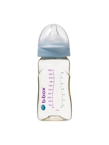 B. Box Babyflasche aus PPSU 240 ml mit Anti-Kolik Sauger aus Silikon ab Geburt in Blau