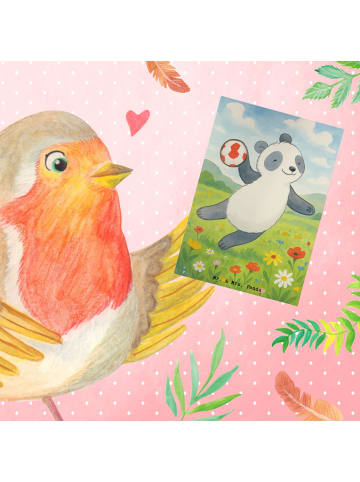 Mr. & Mrs. Panda Beileidskarte Panda Handball spielen Design ohn... in Weiß