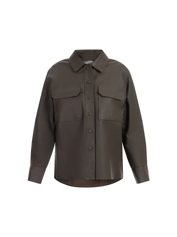 DreiMaster Damen Lederhemd in Taupe