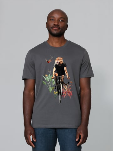 wat? Apparel T-Shirt Fancy Tiger in Grau