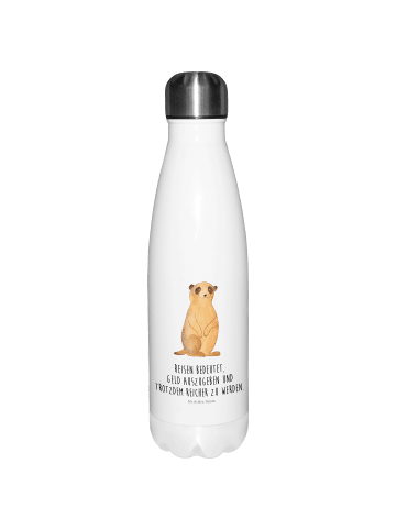 Mr. & Mrs. Panda Thermosflasche Erdmännchen mit Spruch in Weiß