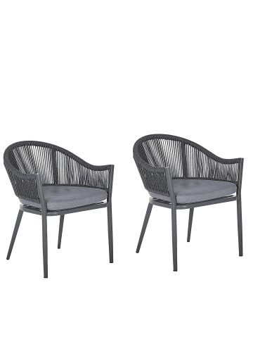 Beliani 4er-Set Sessel MILETO in Grau