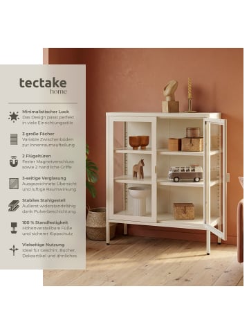 tectake Glasvitrine mit Magnetverschluss, verstellbare Zwischenböden