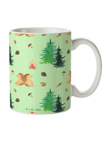 Mr. & Mrs. Panda Tasse Igel händchenhaltend ohne Spruch in Grün