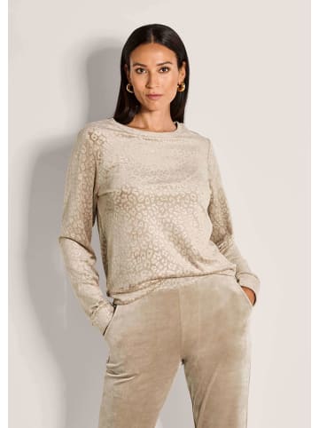 MADELEINE Langarm Animal-Print Pullover in taupe