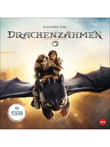 Heye Kalender Kalender - Drachenzähmen Broschurkalender 2026
