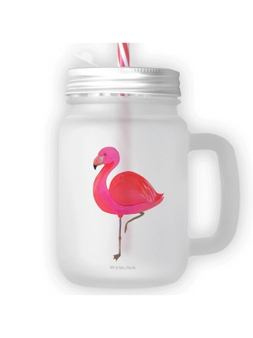 Mr. & Mrs. Panda Trinkglas Mason Jar Flamingo Classic ohne Spruch in Transparent
