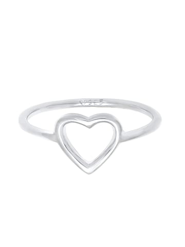 Elli Ring 925 Sterling Silber Herz in Silber