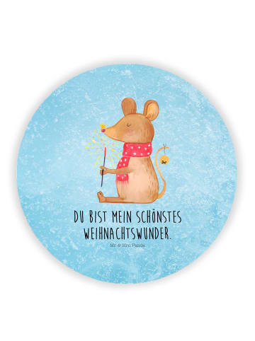 Mr. & Mrs. Panda Rund Magnet Maus Weihnachten mit Spruch in Eisblau