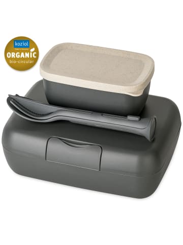koziol CANDY READY - Lunchbox-Set + Besteck-Set in nature ash grey