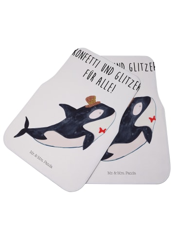 Mr. & Mrs. Panda Fußmatte Auto Orca Zylinder mit Spruch in Weiß