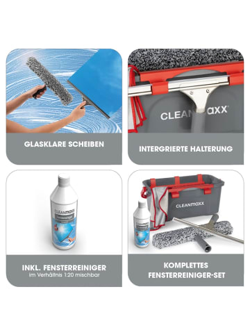 CLEANmaxx CLEANmaxx Fensterreiniger - 7-tlg. - grau/rot