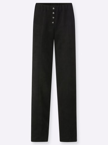 creation L Velourslederimitat-Hose in schwarz