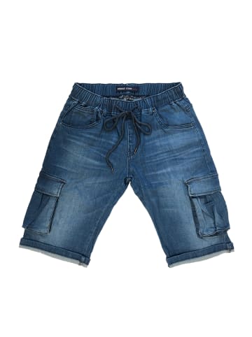 WANGUE Jeans Shorts Kurze Cargo Sommer Hose Bermuda in Blau-2