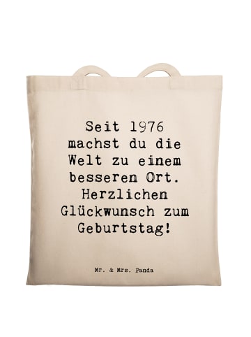 Mr. & Mrs. Panda Beutel Spruch 1976 Geburtstag mit Spruch in Weiß