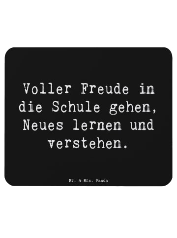 Mr. & Mrs. Panda Maus Pad Spruch Schulanfang Freude mit Spruch in Schwarz