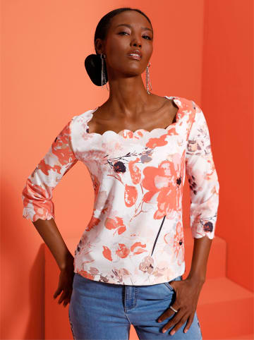 creation L Druck-Shirt in ecru-apricot-bedruckt
