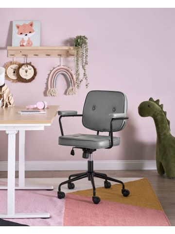 Beliani Bürostuhl PAWNEE in Grau/Schwarz - (W) 62 x (H) 88 x (L) 43 cm