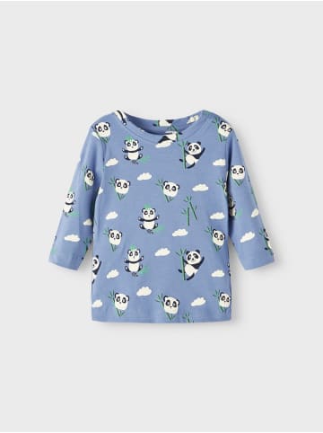 name it 3er Pack Unisex Baby Longsleeve Panda Motiv in Blau