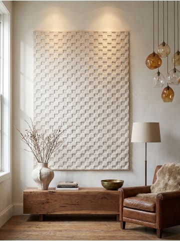 KADIMA DESIGN Flachgewebe-Teppich Schachbrett Grafisch Modern Pflegeleicht in Creme