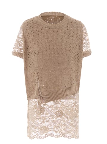 paino Damen Strickpullover in Taupe