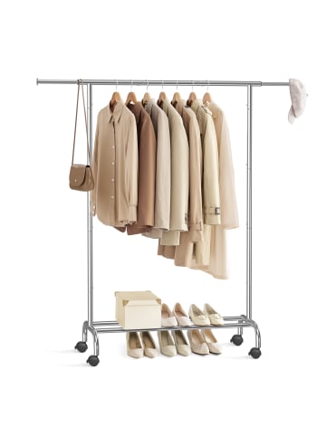 SONGMICS Kleiderständer Pataye in Silbern - (B)40 x (H)156 x (T)120 cm