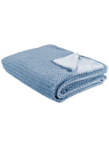 Beliani Kuscheldecke BJAS in Blau - (W) 150 x (H) 1 x (L) 200 cm