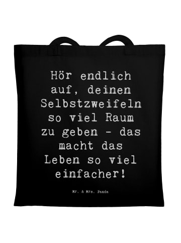 Mr. & Mrs. Panda Tasche Spruch Zweifel an sich selbst mit Spruch in Schwarz