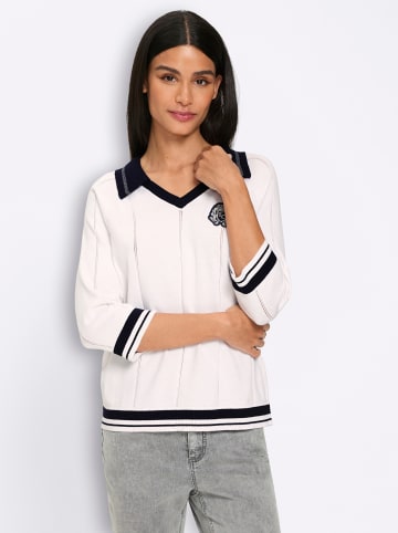 Heine Polopullover in ecru-marine