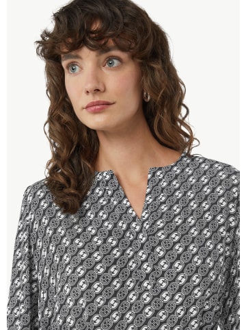 comma Kleid lang in Blau-weiß