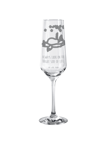 Mr. & Mrs. Panda Champagnerglas Fuchs Sterne mit Spruch in Transparent