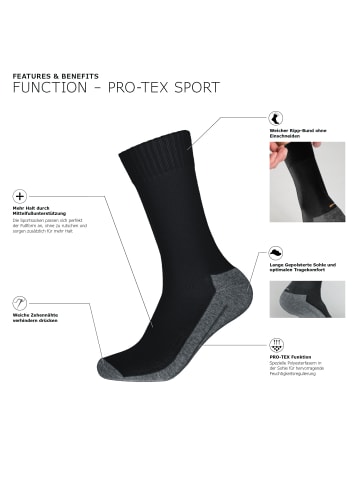 camano Unisex-Sportsocken 2 Paar in schwarz