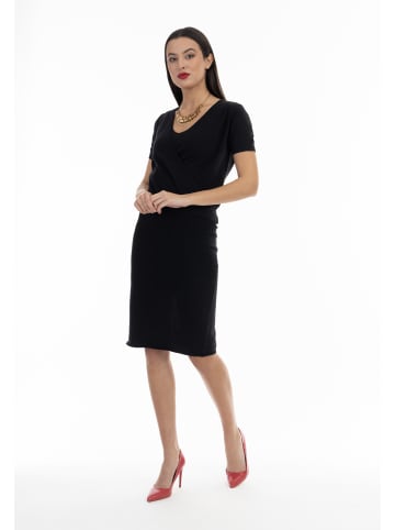 faina Damen Kurzarm-Pullover in Schwarz