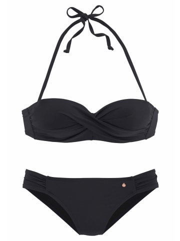 S. Oliver Bügel-Bandeau-Bikini in schwarz