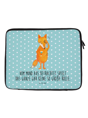 Mr. & Mrs. Panda Schutzhülle Laptop Fuchs Lord mit Spruch in Türkis Pastell