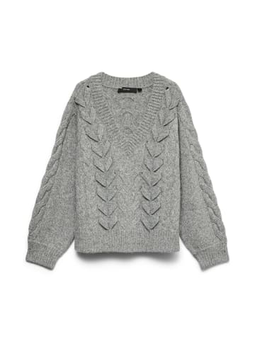 Vero Moda V-Ausschnitt-Pullover in Medium Grey Melange