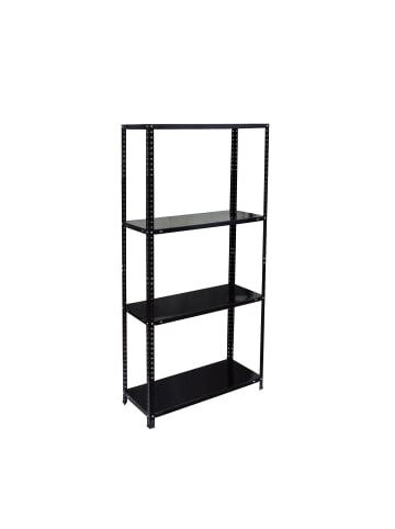 relaxdays Lagerregal in Schwarz - (B)75 x (H)145 x (T)30 cm