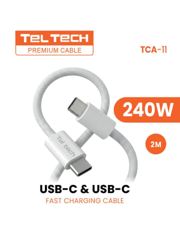 Wisam Teltech Pd Kabel E-Marker Geflecht USB-C - USB-C 240W 2m weiß TCA-11