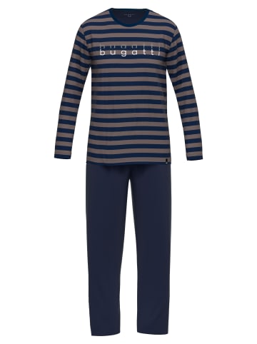 Bugatti Pyjama Turin in braun-mittel-Ringel