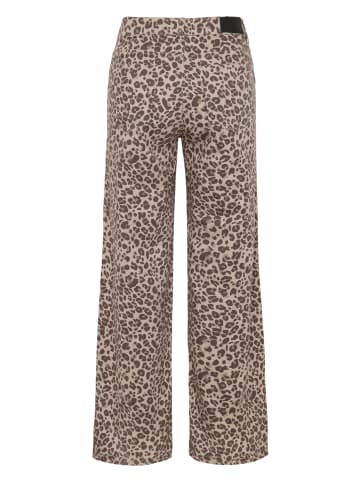 Zero  Leohose mit weitem Bein in Beige/Brown