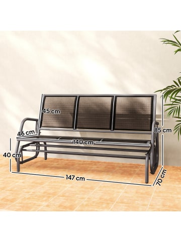 Outsunny Schaukelbank,147L x 70B x 85H cm,Schwarz
