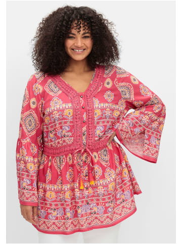 sheego by Joe Browns Longbluse in rot gemustert