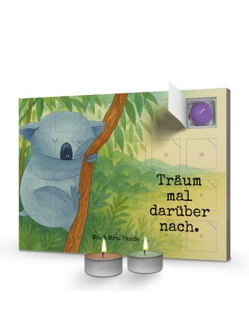 Mr. & Mrs. Panda Kerzen Adventskalender Koalabär Design mit Spruch in Weiß