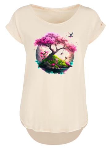 F4NT4STIC Long Cut T-Shirt Kirschblüten Baum in Whitesand