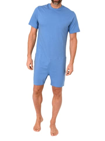 NORMANN Pflegeoverall kurzarm Reißverschluss Rücken und Bein - 88579 in hellblau