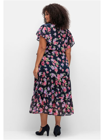 sheego by Joe Browns Chiffonkleid in blau gemustert