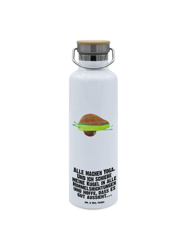 Mr. & Mrs. Panda Thermosflasche Avocado Yoga mit Spruch in Weiß