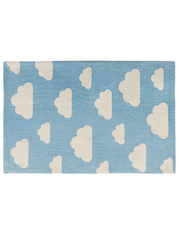Beliani Kinderteppich GWALIJAR in Blau/Weiß - (W) 60 x (H) 1 x (L) 90 cm
