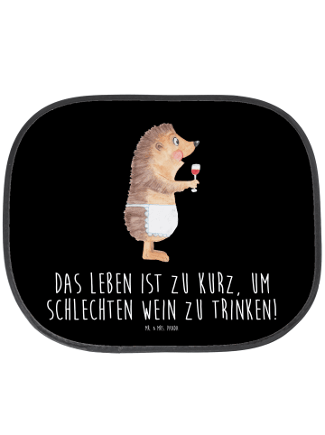 Mr. & Mrs. Panda Sonnenschutz Auto Igel Wein mit Spruch in Schwarz