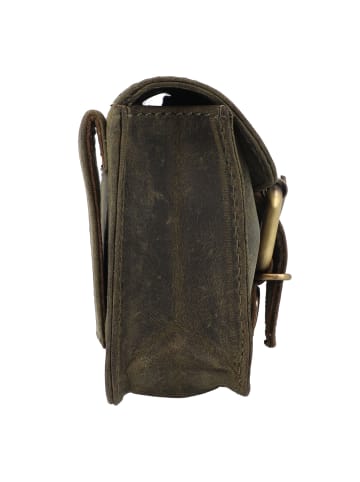 Greenburry Vintage Gürteltasche Leder 13 cm in olive
